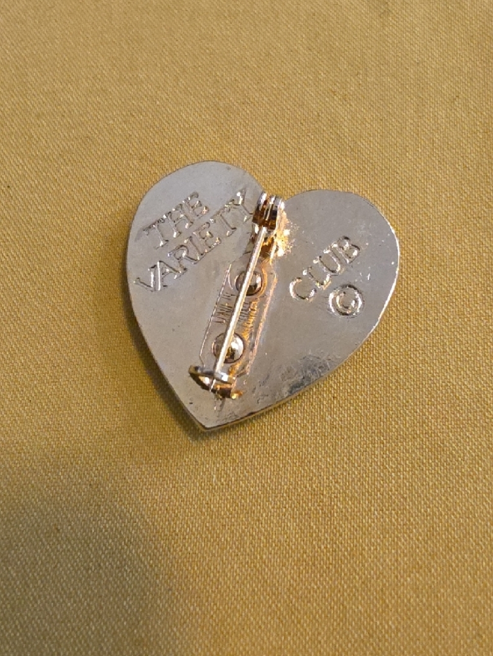 Vintage Variety Club Gold-Tone Metal Heart Pin